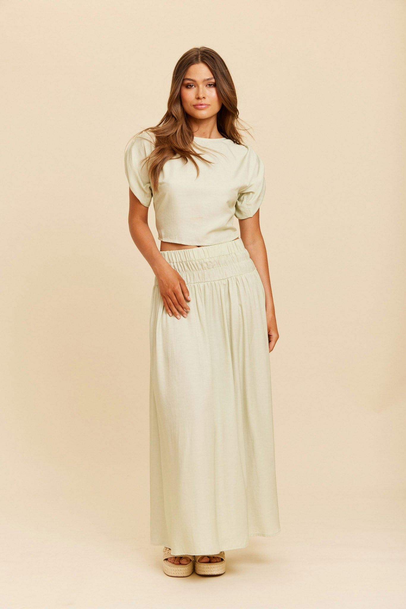 Rut & Circle - PAMELA PUFF TOP (Light Green)