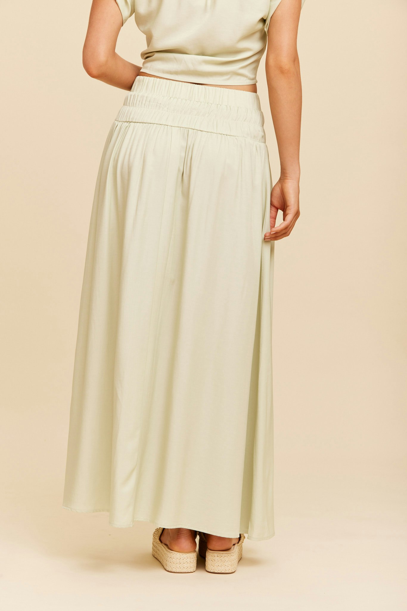 Rut & Circle - PAMELA MAXI SKIRT (Light Green)