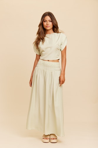 Rut & Circle - PAMELA MAXI SKIRT (Light Green)