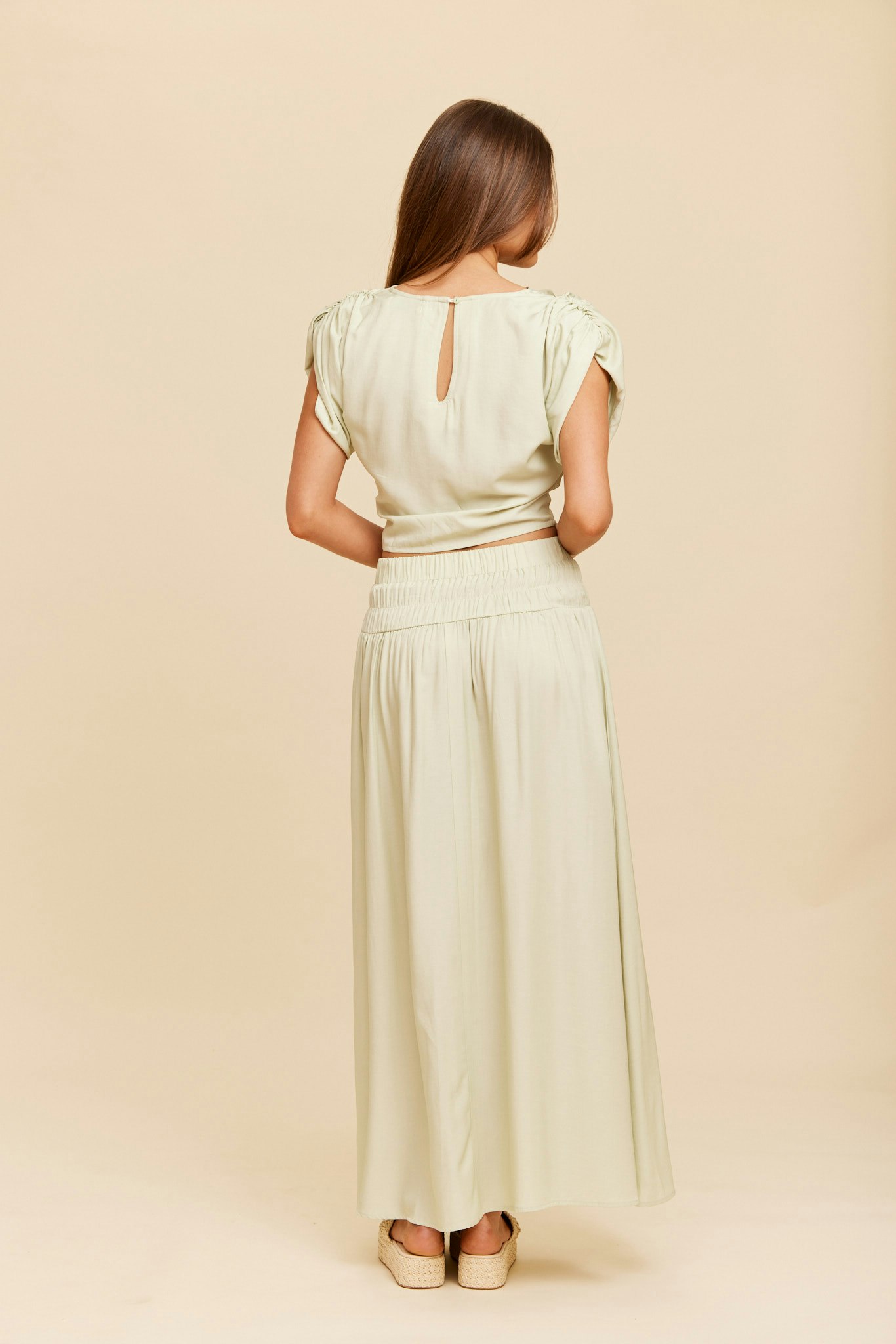 Rut & Circle - PAMELA MAXI SKIRT (Light Green)
