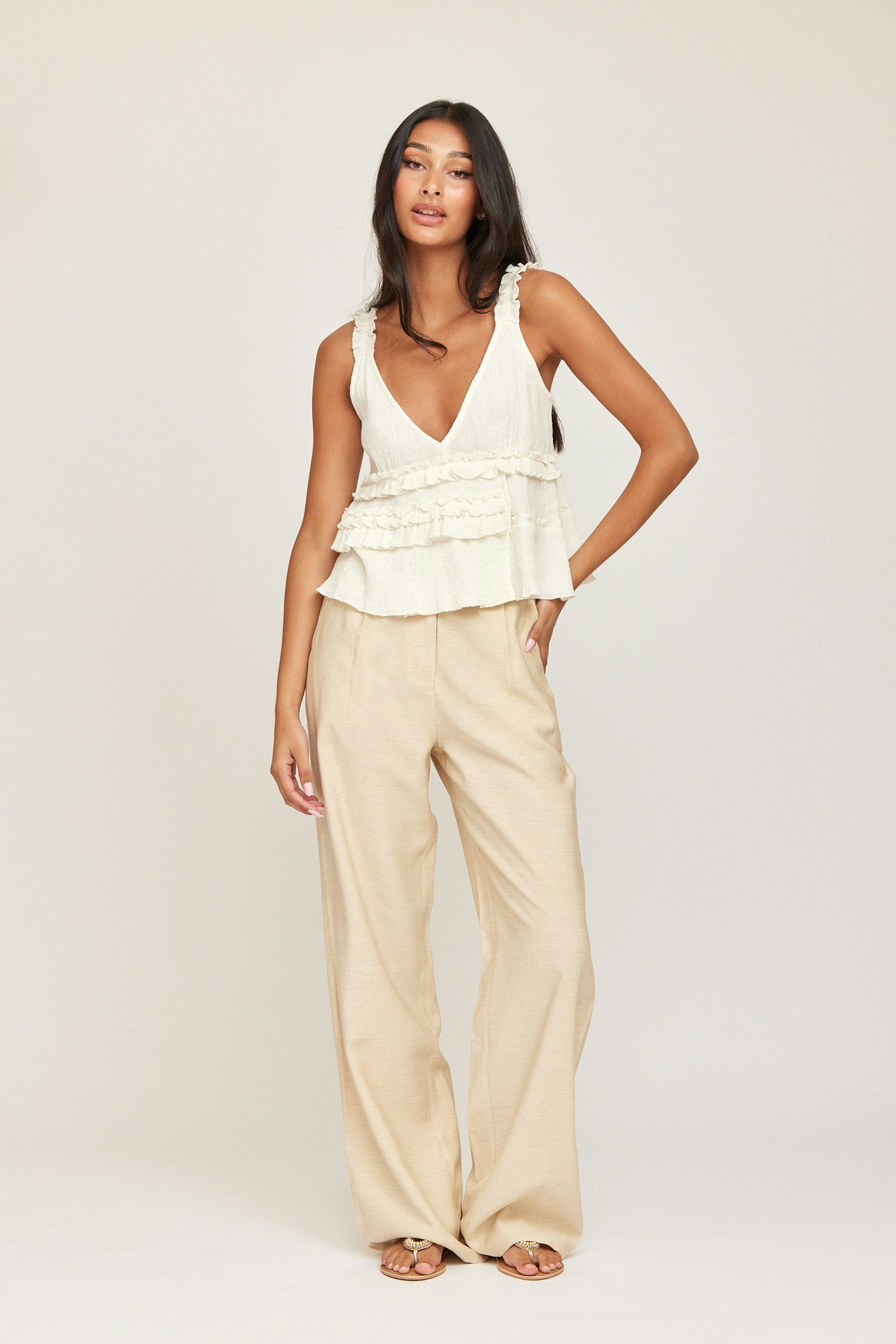 Rut & Circle - PATRICIA SINGLET (White)