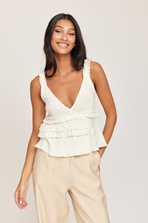 Rut & Circle - PATRICIA SINGLET (White)