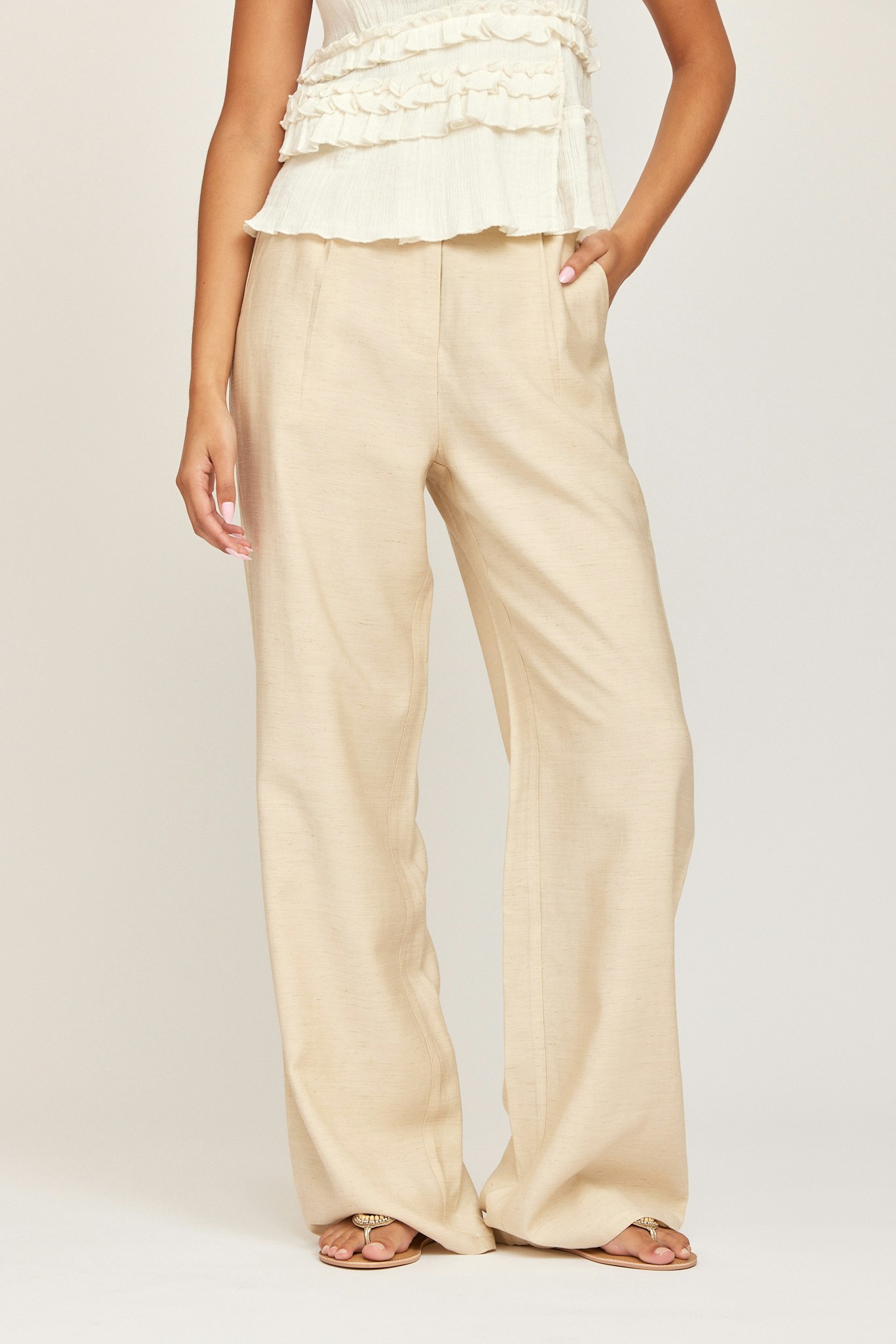 Rut & Circle - AMELIE LINEN PANT (Beige)
