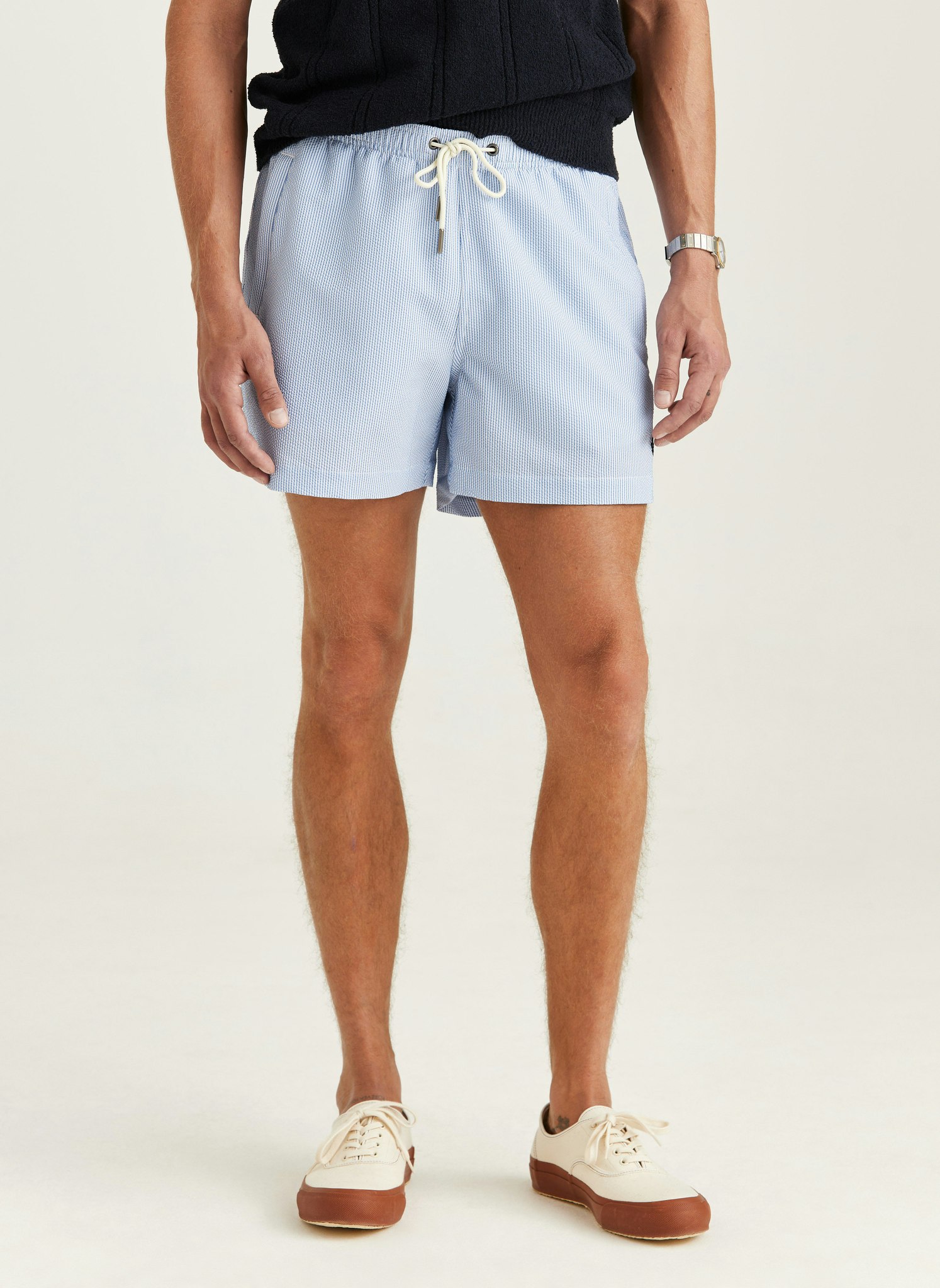 Morris - Seersucker Bathing Trunks (Light Blue)