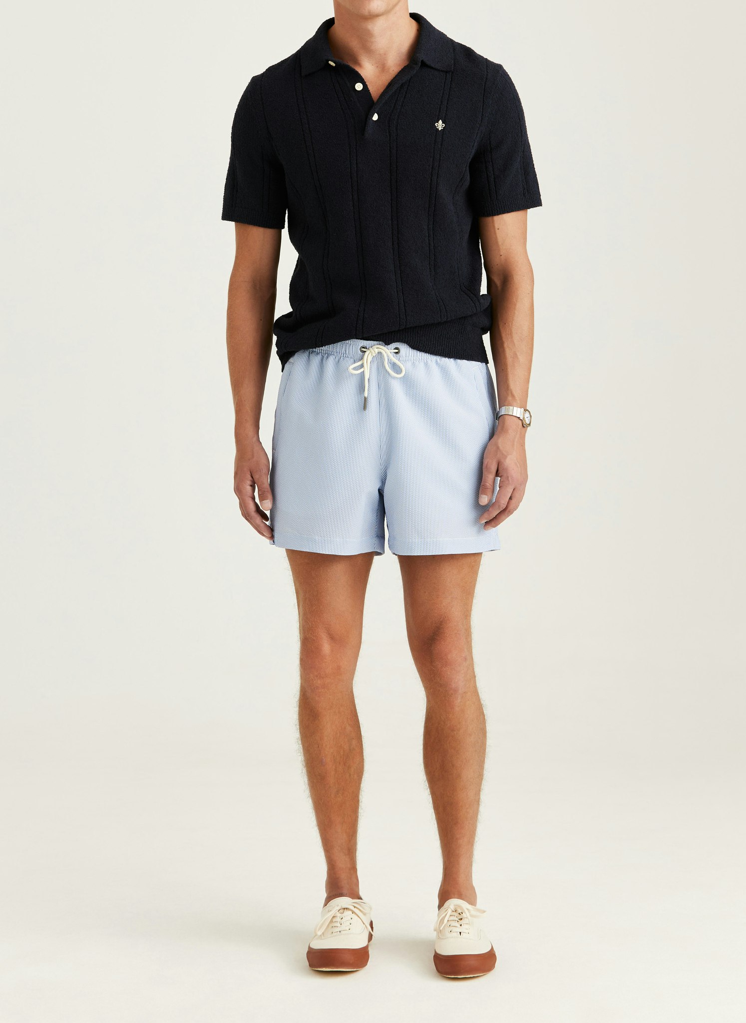 Morris - Seersucker Bathing Trunks (Light Blue)