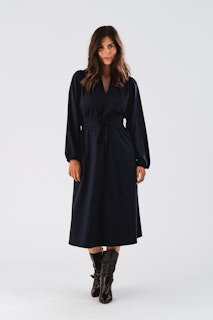 Lollys Laundry - ParisLL Midi Dress LS (Dk Navy)
