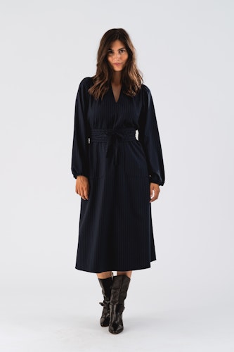Lollys Laundry - ParisLL Midi Dress LS (Dk Navy)