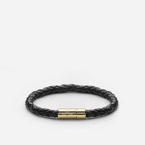 Leather Bracelet Gold 6mm