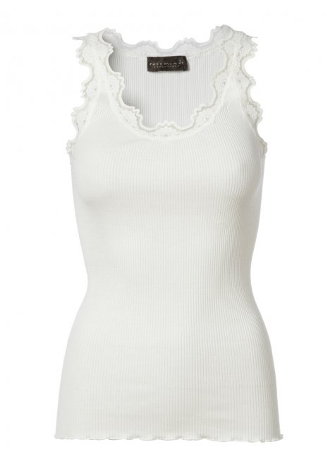 Rosemunde - Lace top in silk - New White