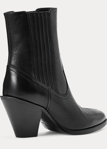 Polo Ralph Lauren - Lowrey Leather Cowboy Boot - Black