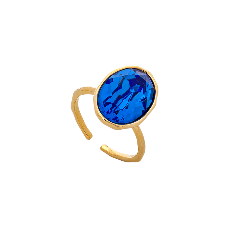 Lily and Rose - ASTRID OVAL RING – SAPPHIRE (GOLD)