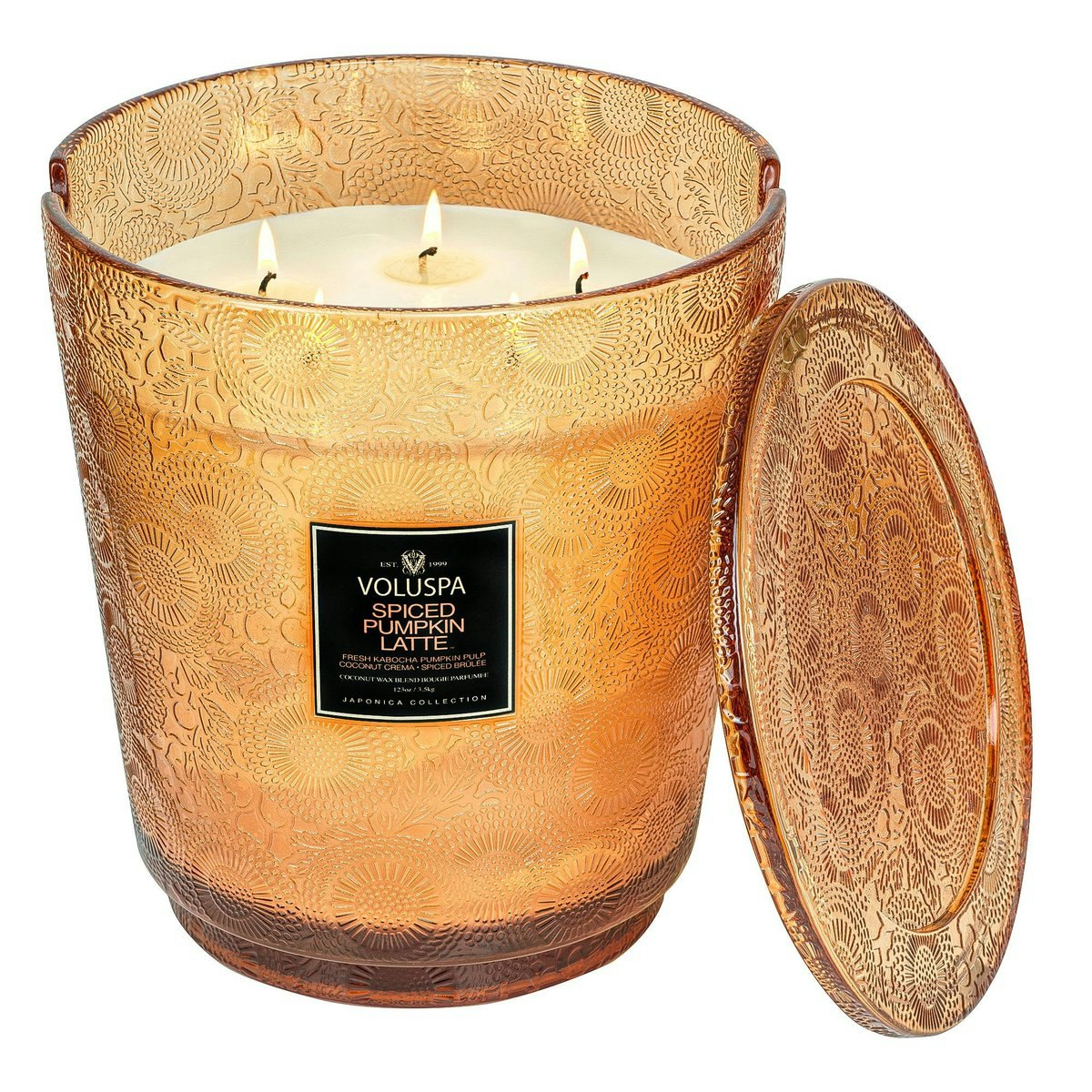 Voluspa - SPICED PUMPKIN LATTE 5 WICK HEARTH CANDLE