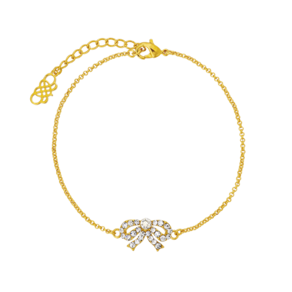 Lily and rose - PETITE ANTOINETTE BOW BRACELET – CRYSTAL (GOLD)