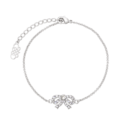 Lily and rose - PETITE ANTOINETTE BOW BRACELET – CRYSTAL (SILVER)