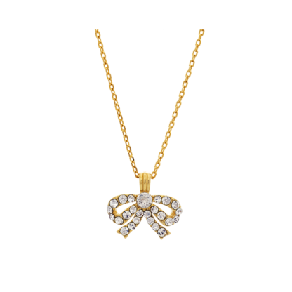 Lily and rose - PETITE ANTOINETTE BOW NECKLACE – CRYSTAL (GOLD)