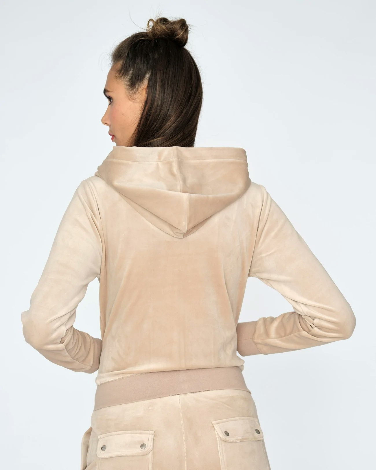 Juicy Couture - Classic Velour Robertson Zip Hoodie - Warm Taupe