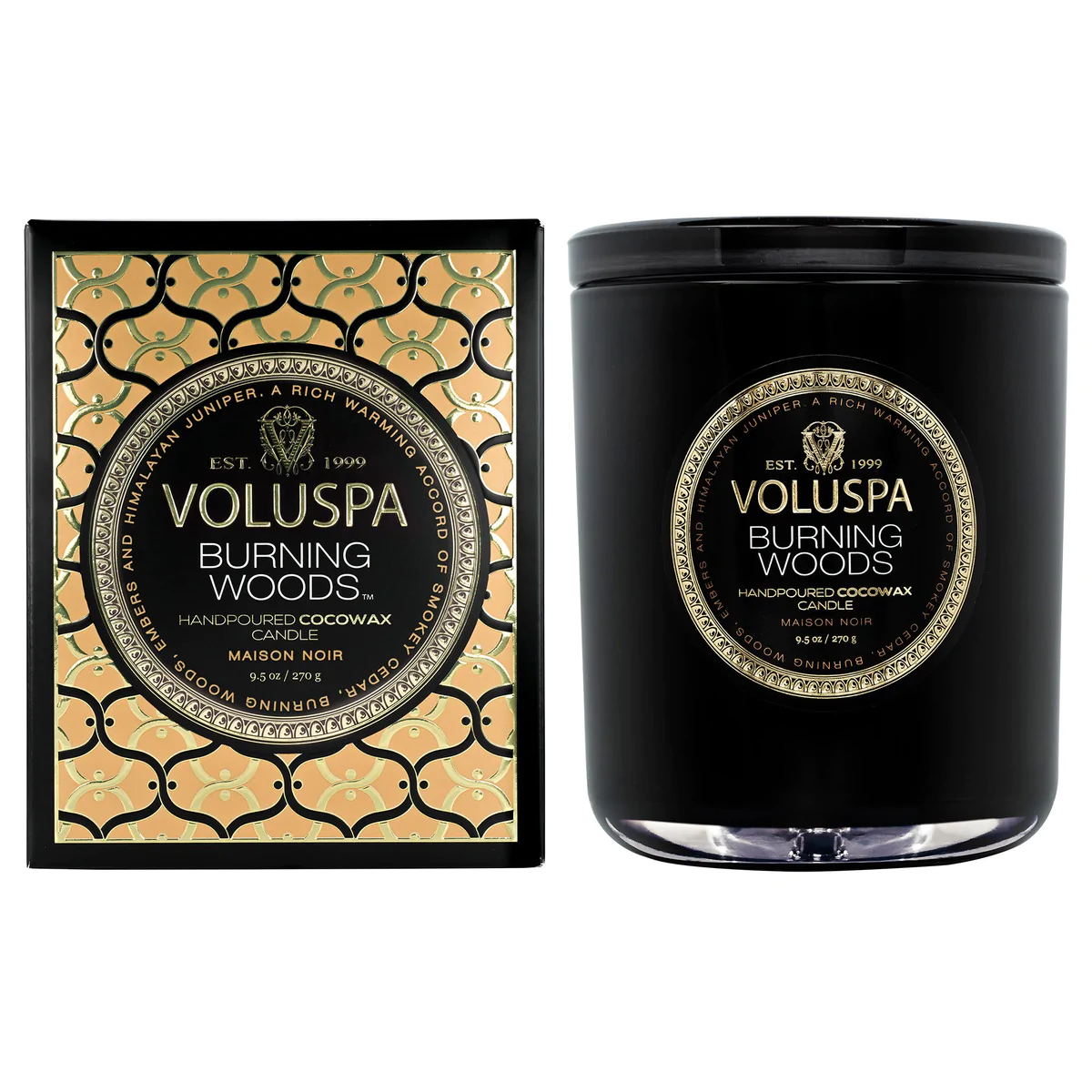Voluspa - BURNING WOODS - Classic candle