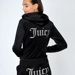 Juicy Couture - Classic Velour Diamante Robertson Zip Hoodie - Black