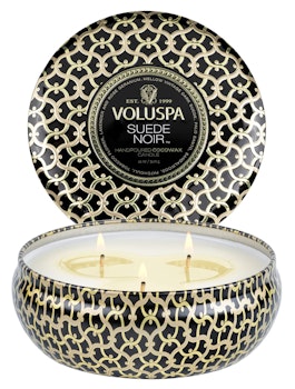 Voluspa - SUEDE NOIR - 3 WICK TIN CANDLE