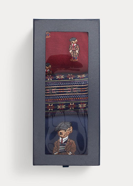 Ralph Lauren - Polo Bear & Fair Isle 3-Sock Gift Set