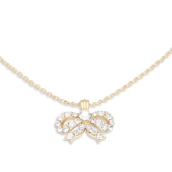 LILY AND ROSE - PETITE ANTOINETTE BOW NECKLACE – CRYSTAL (GOLD)