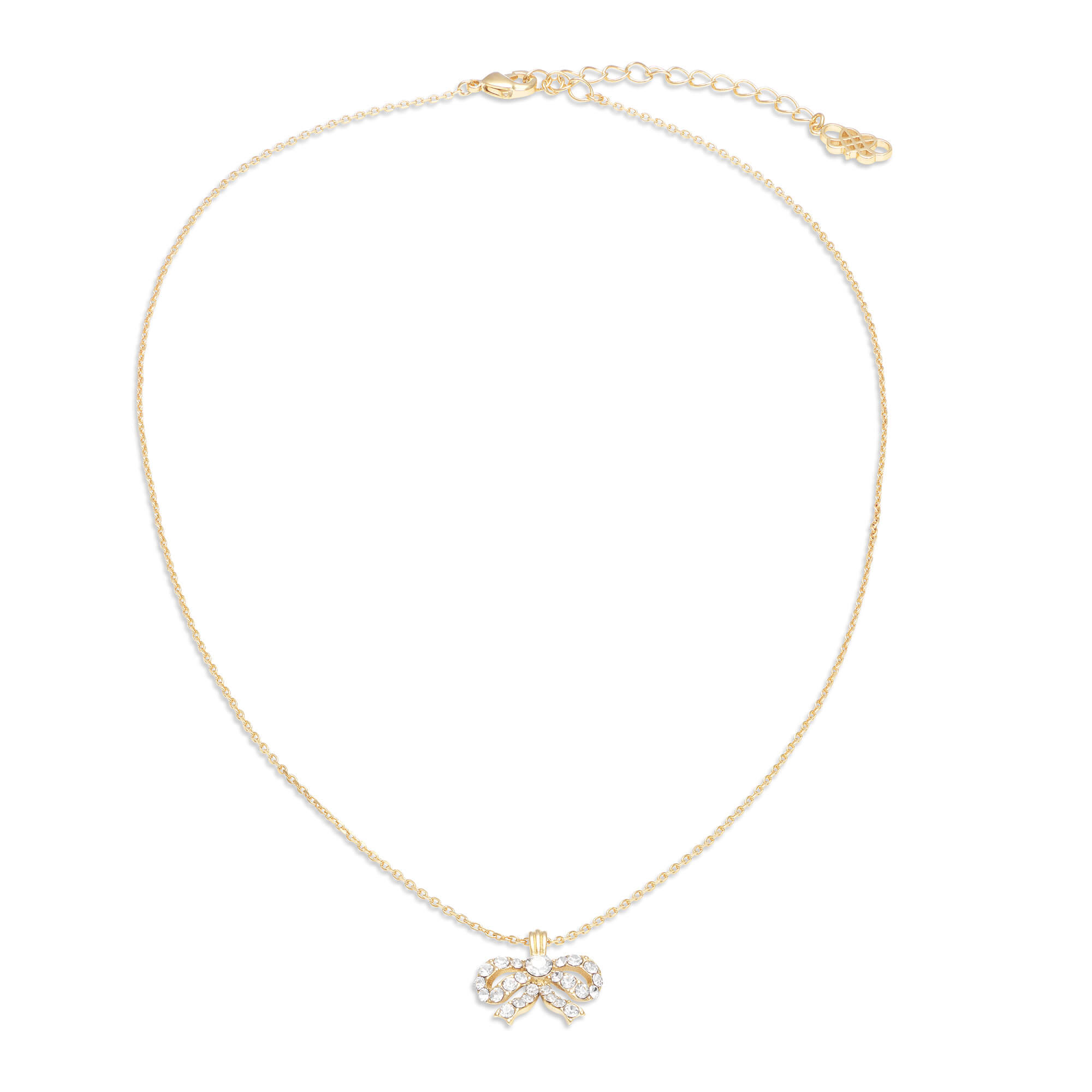 LILY AND ROSE - PETITE ANTOINETTE BOW NECKLACE – CRYSTAL (GOLD)