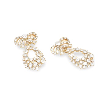 Lily and Rose - PETITE ALICE BOW EARRINGS – CRYSTAL (GOLD)