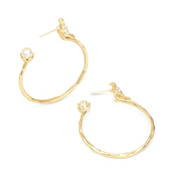 Lily and Rose - EDEN HOOPS EARRINGS – IVORY (GOLD)