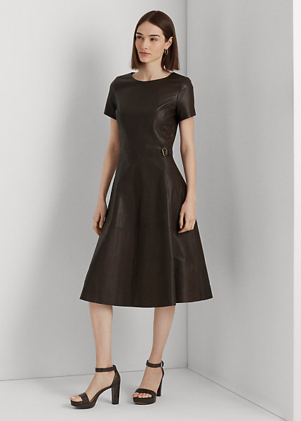 Polo Ralph Lauren - Lambskin Fit-and-Flare Dress
