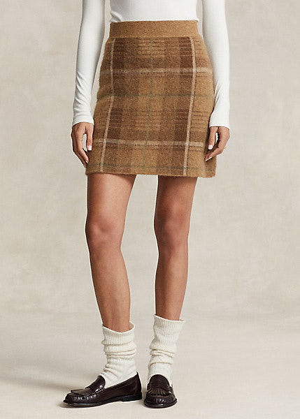 Polo Ralph Lauren - Plaid Alpaca-Blend Miniskirt