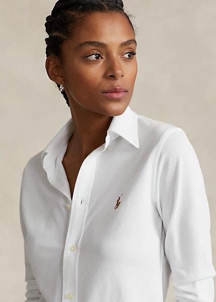 Polo Ralph Lauren - Slim Fit Knit Cotton Oxford Shirt - White