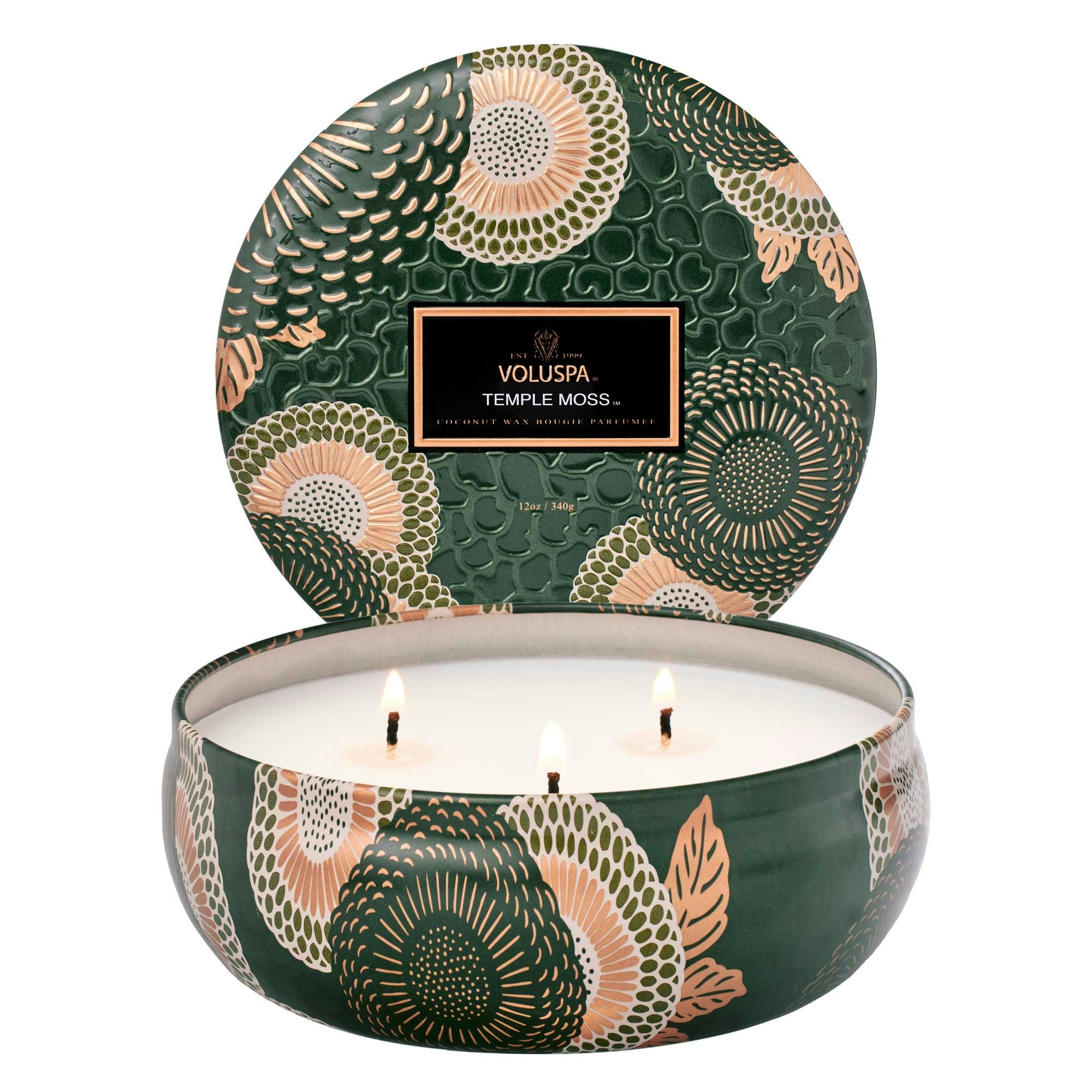 Voluspa - Temple Moss 3 Wick Decorative Tin Candle