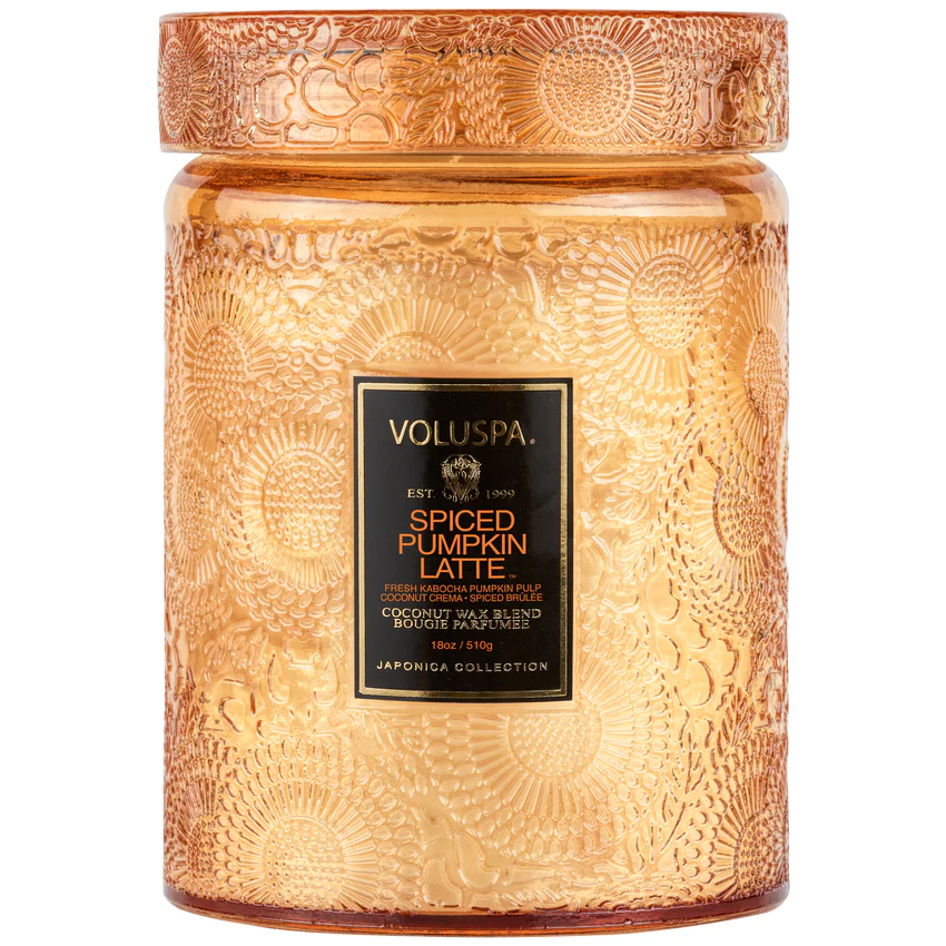 Voluspa - Spiced Pumpkin Latte Large Glass Jar With Lid