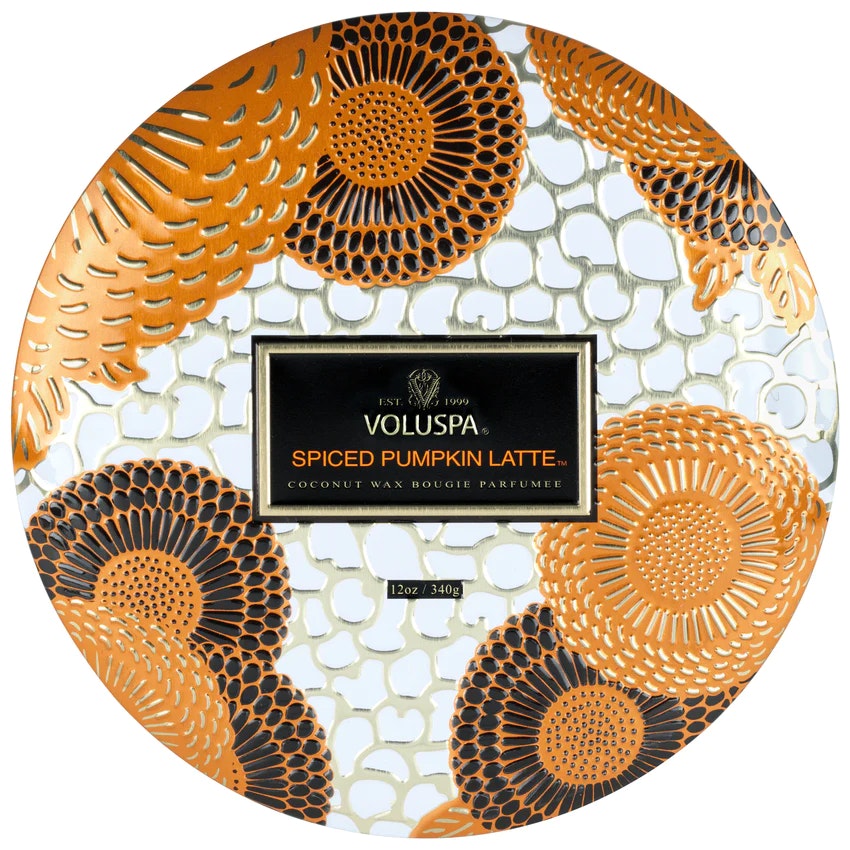 Voluspa - Spiced Pumpkin Latte 3 Wick Decorative Tin