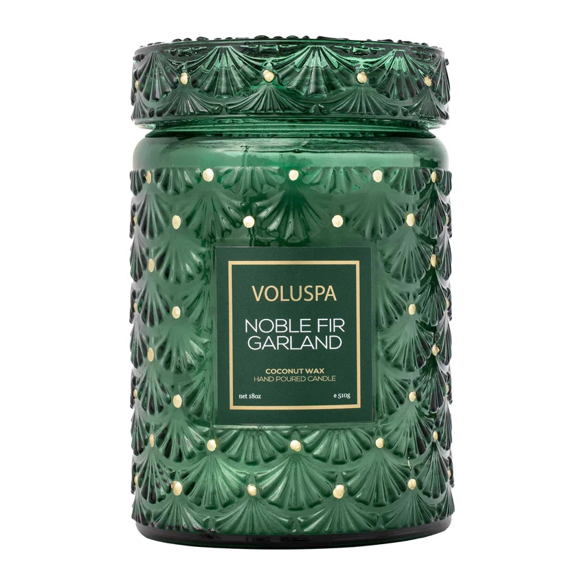 Voluspa - Noble Fir Garland Large Glass Jar With Lid