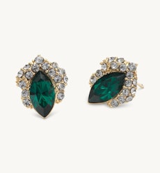Lily and Rose -PETITE CAMILLE STUD EARRINGS – EMERALD / BLACK DIAMOND