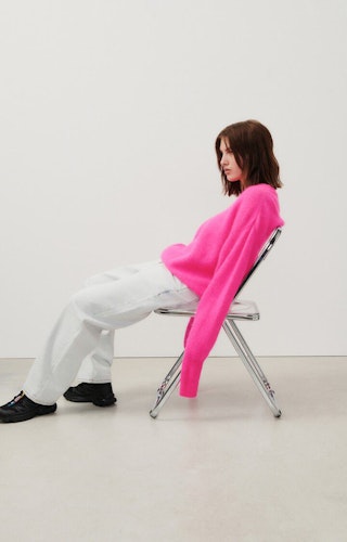 American Vintage - WOMEN'S JUMPER VITOW - NEON PINK MELANGE