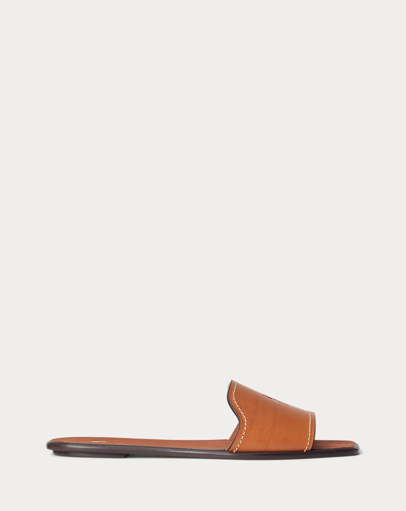 Polo Ralph Lauren - Vachetta Leather Slide Sandal - Cuoio