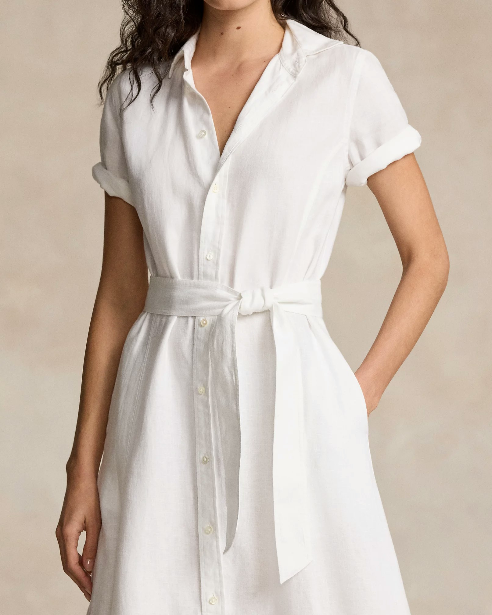 Polo Ralph Lauren - Tiered Linen Shirtdress - White
