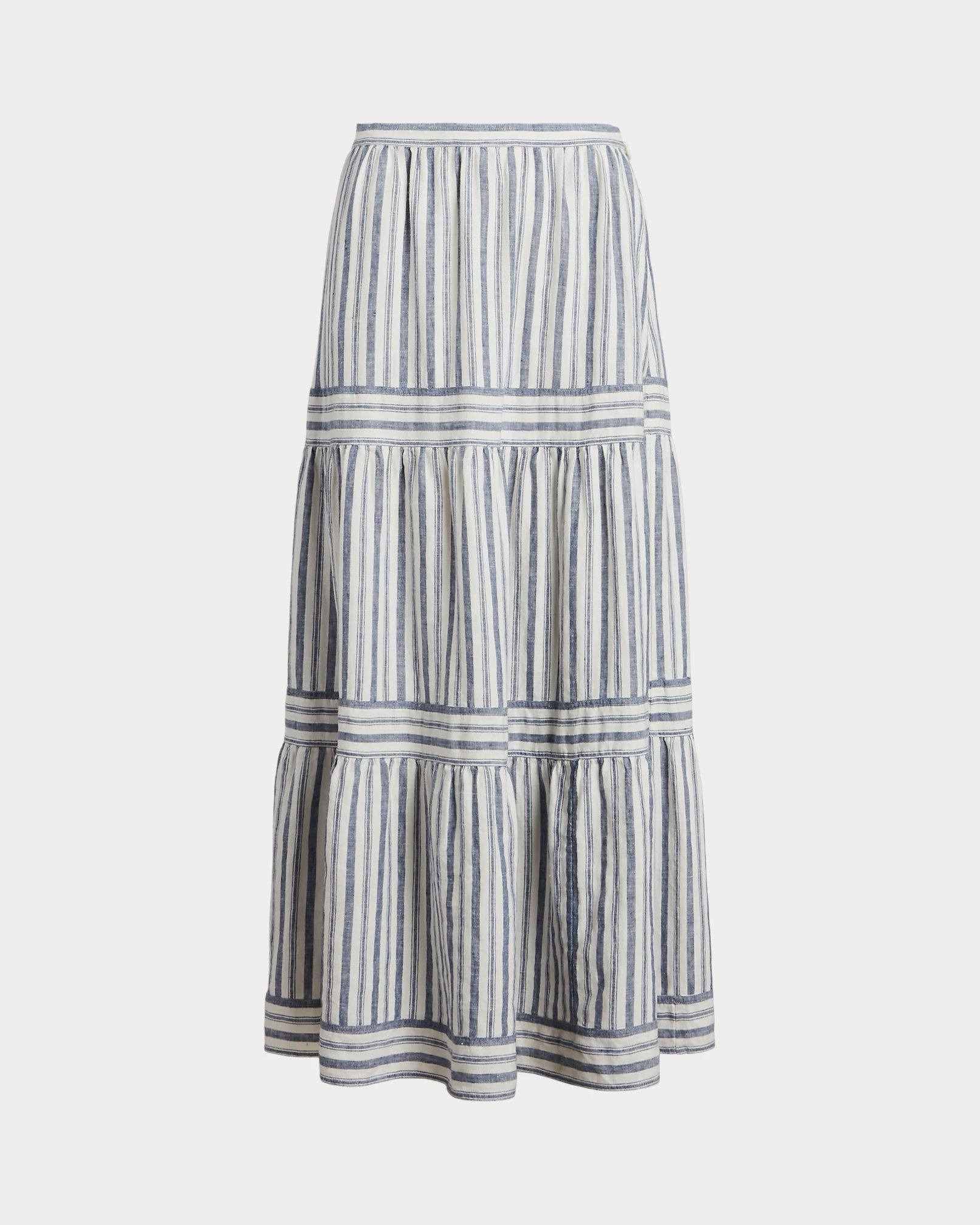 Polo Ralph Lauren - Striped Tiered A-Line Linen Skirt