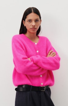 American Vintage - WOMEN'S CARDIGAN VITOW - NEON PINK MELANGE