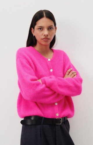 American Vintage - WOMEN'S CARDIGAN VITOW - NEON PINK MELANGE