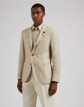 Lardini - Special line beige single-breasted cashmere and silk jacket - beige