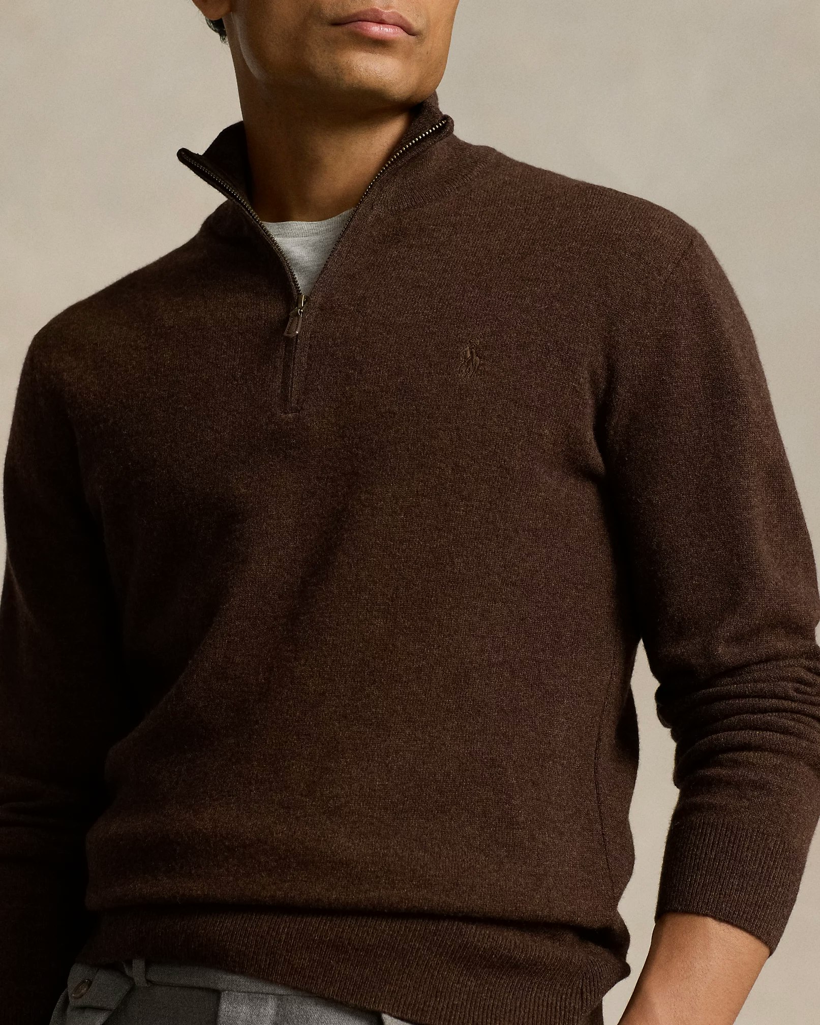 Polo Ralph Lauren - Wool Quarter-Zip Jumper - Brown