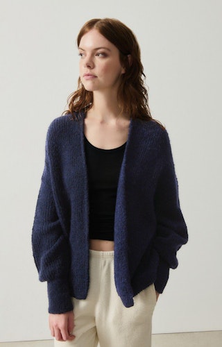 American Vintage - WOMEN'S CARDIGAN EAST - NAVY MELANGE