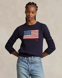 Polo Ralph Lauren - Flag Cotton Crewneck Jumper - Navy Blue