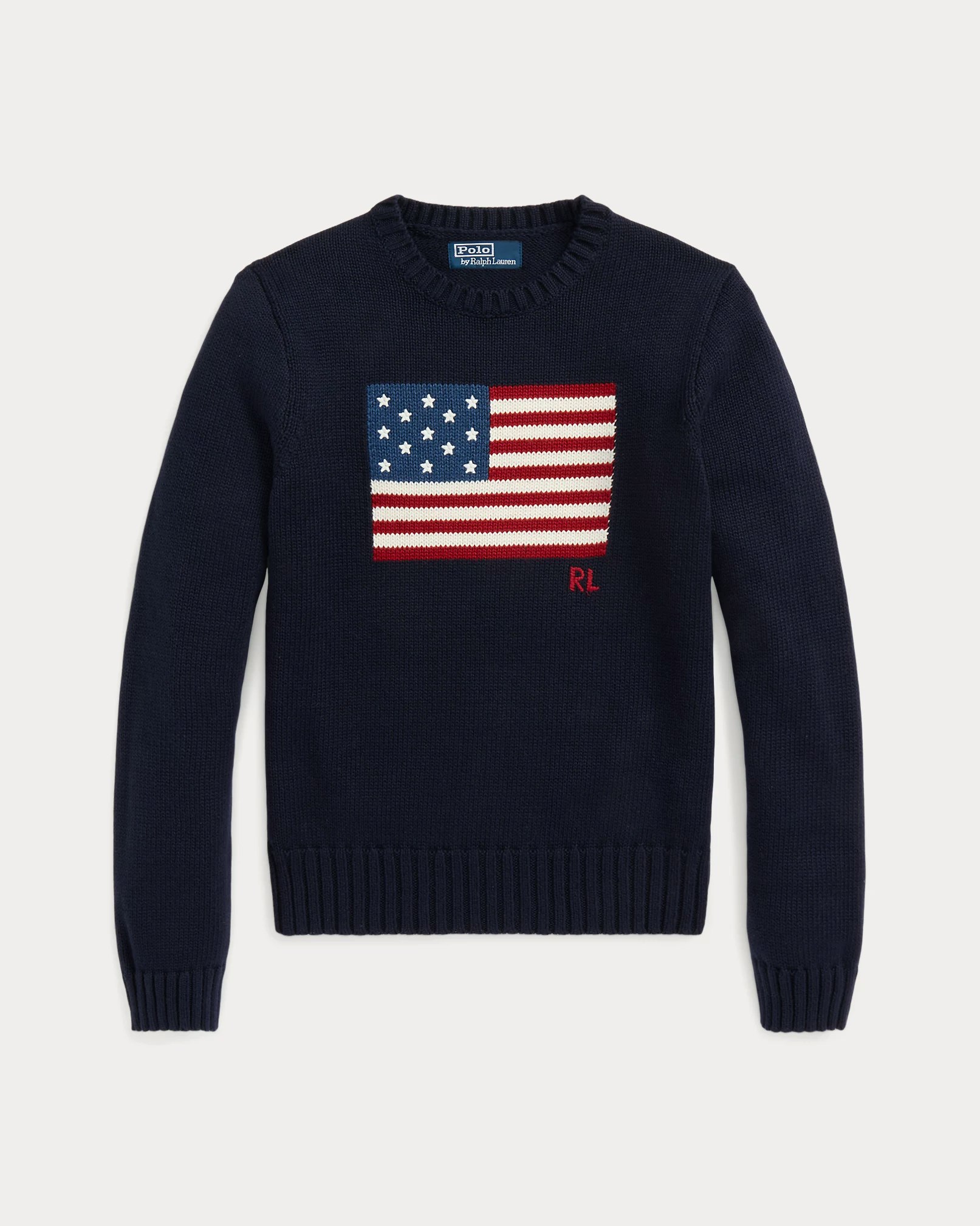 Polo Ralph Lauren - Flag Cotton Crewneck Jumper - Navy Blue