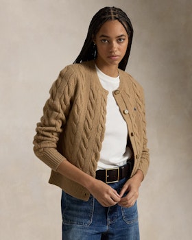 Polo Ralph Lauren - Cable-Knit Wool-Cashmere Cardigan - Collection Camel Melange