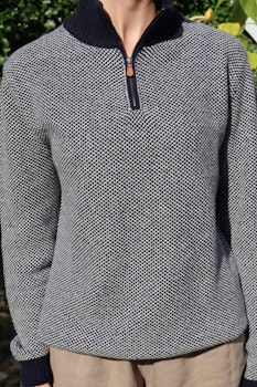Daniele Fiesoli - Cashmere Quarter-Zip Jumper - Blue/White