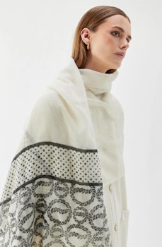 Busnel - LINNEA PRINTED SCARF - ECRU/BLACK